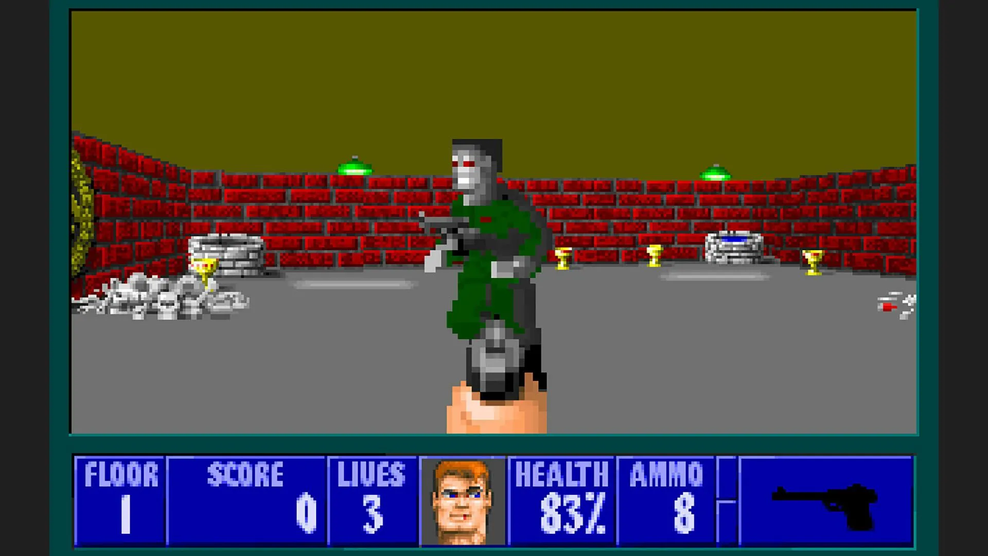 Giao diện trò chơi Wolfenstein 3D, nền tảng đồ họa và cơ chế của Super Noah's Ark 3D.
