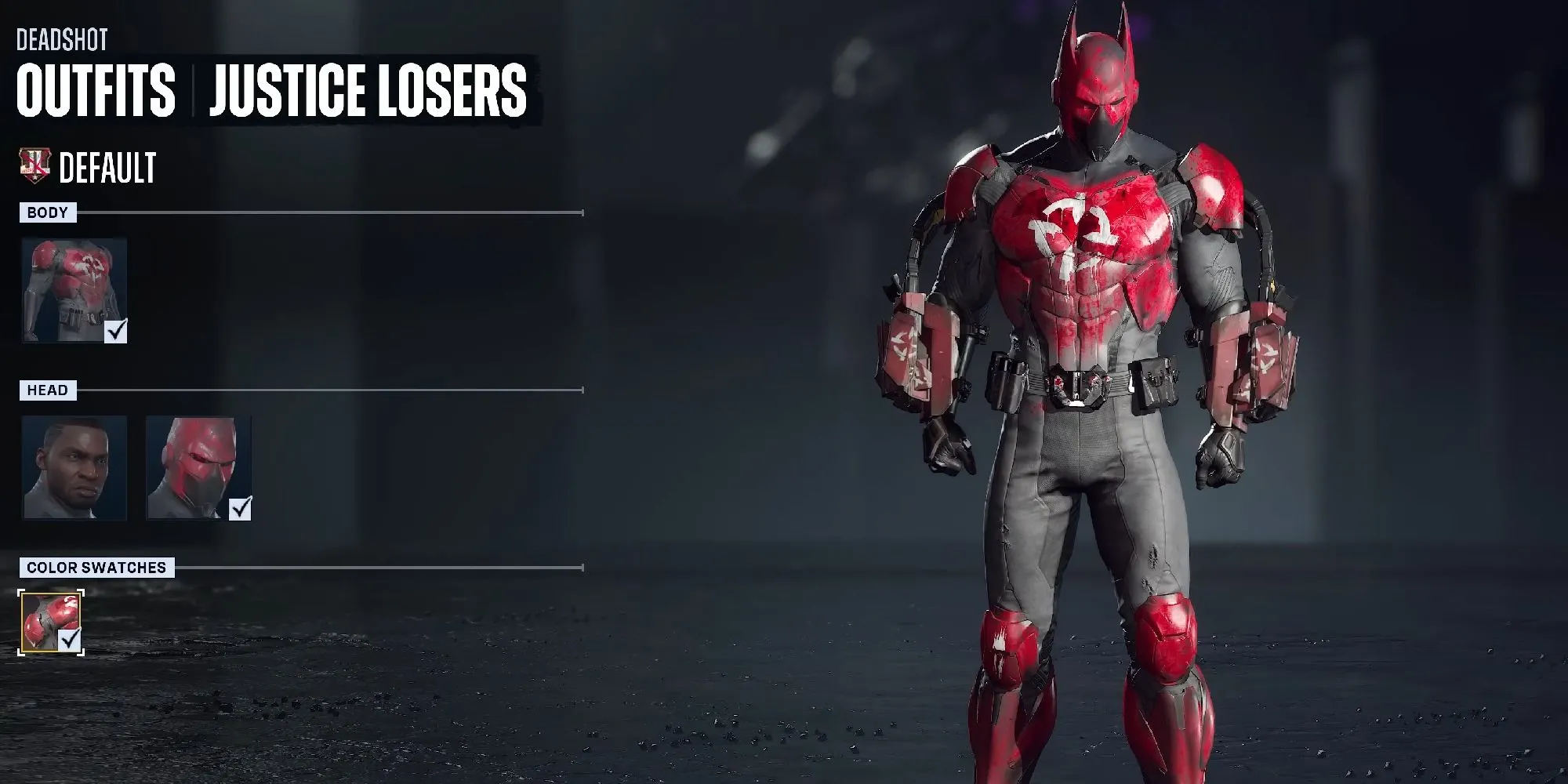 Giao diện tùy chỉnh nhân vật Deadshot trong Suicide Squad: Kill the Justice League