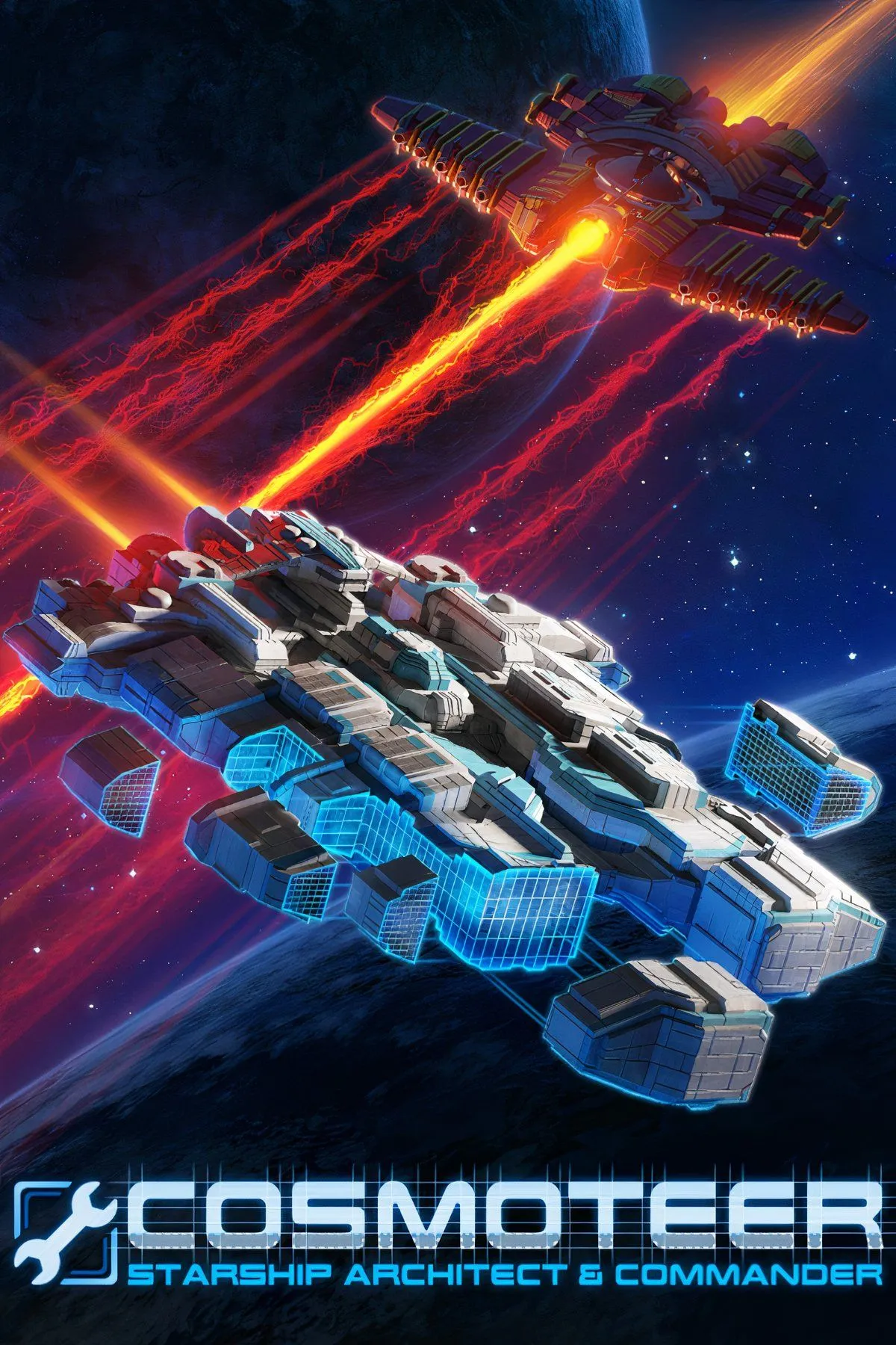 Giao diện xây dựng và chiến đấu trong game Cosmoteer: Starship Architect &amp; Commander