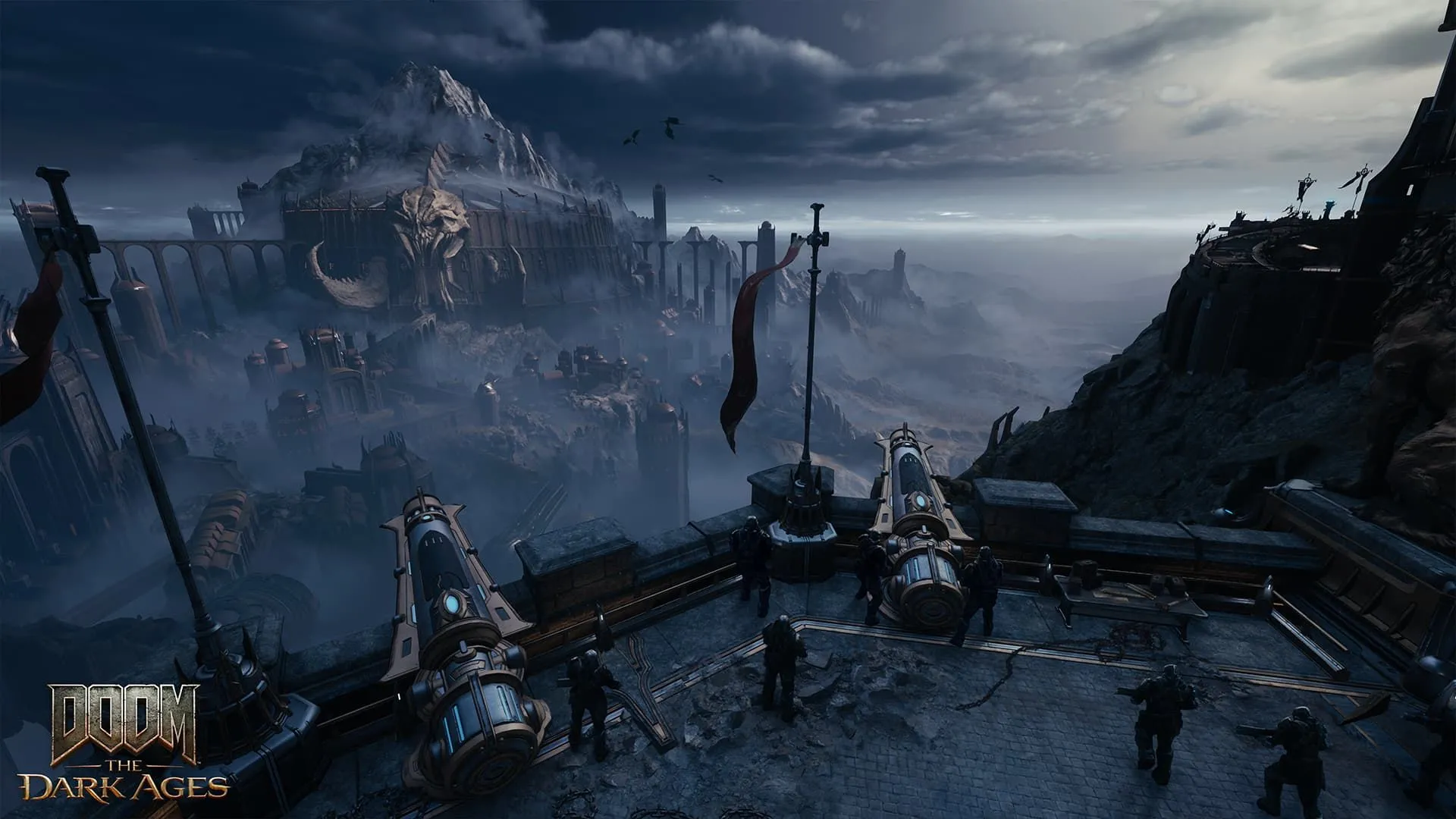 Góc nhìn một pháo đài giữa chiến trường tan hoang trong Doom: The Dark Ages