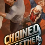 Hai nhân vật trong game Chained Together đang đu dây vượt qua hố dung nham