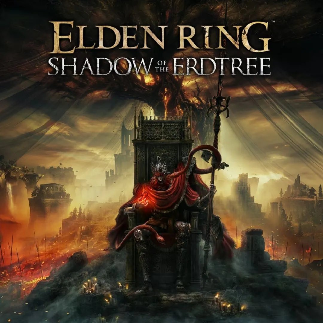 Hình ảnh bìa của bản mở rộng Elden Ring: Shadow of the Erdtree, nơi xuất hiện boss Golden Hippopotamus với vấn đề camera nghiêm trọng.