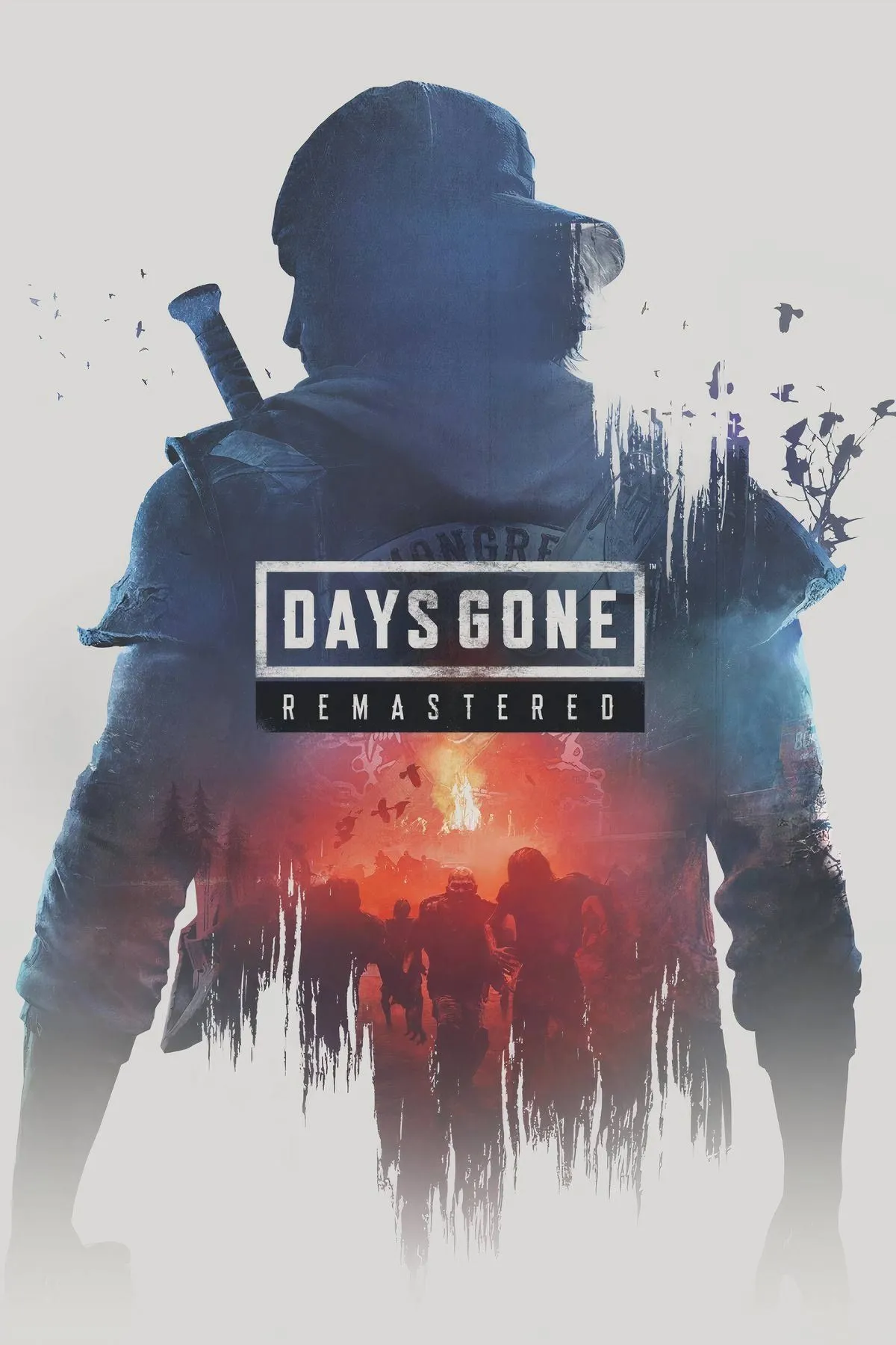 Hình ảnh bìa game Days Gone Remastered, cho thấy nhân vật chính Deacon St. John trên chiếc xe mô tô của mình