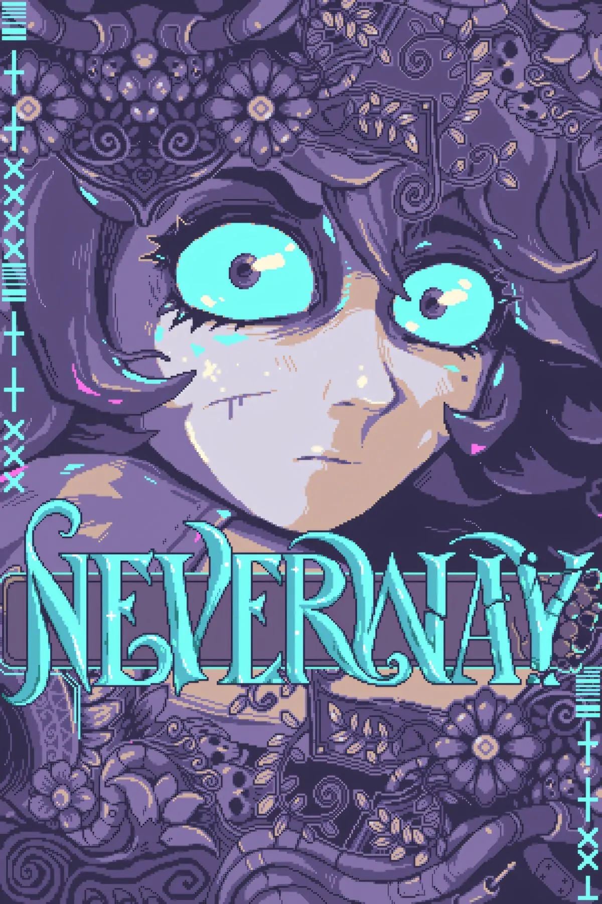Hình ảnh bìa game Neverway với nhân vật chính Fionna trên hòn đảo bị nguyền rủa, thể hiện yếu tố kinh dị và giả tưởng đen tối.
