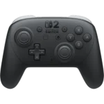Hình ảnh cận cảnh tay cầm Nintendo Switch 2 Pro Controller với thiết kế màu đen nhám cao cấp.