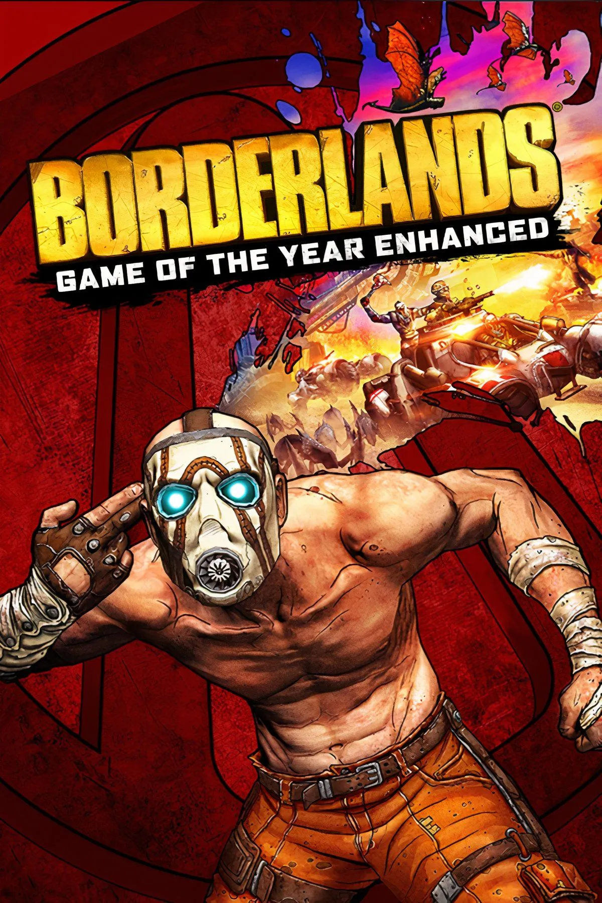 Hình ảnh đồ họa đặc trưng của Borderlands, tựa game bắn súng nhập vai co-op với tính năng chia đôi màn hình hấp dẫn.
