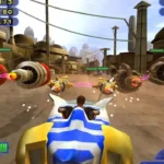 Hình ảnh game Star Wars Racer Revenge với cảnh đua tàu podracer tốc độ cao