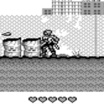 Hình ảnh gameplay của tựa game Toxic Crusaders trên Game Boy với nhân vật Toxie đang chiến đấu