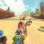 Hình ảnh gameplay Mario Kart World với nhiều tay đua trên đường đua mới trong sự kiện Nintendo Direct Switch 2