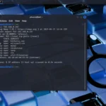 Hình ảnh giao diện dòng lệnh của Nmap đang thực hiện quét mạng và hiển thị kết quả chi tiết về các cổng mở, dịch vụ trên hệ thống.