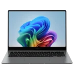Hình ảnh laptop Samsung Galaxy Book 5 Pro mở ra, thể hiện thiết kế cao cấp và màn hình AMOLED ấn tượng