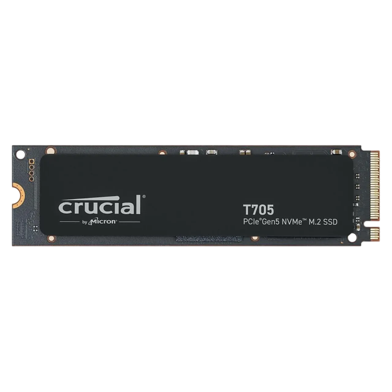 Hình ảnh minh họa ổ cứng SSD Crucial T705 Gen5, nhấn mạnh khả năng lưu trữ tốc độ cao cho các tác vụ chuyên nghiệp và chơi game