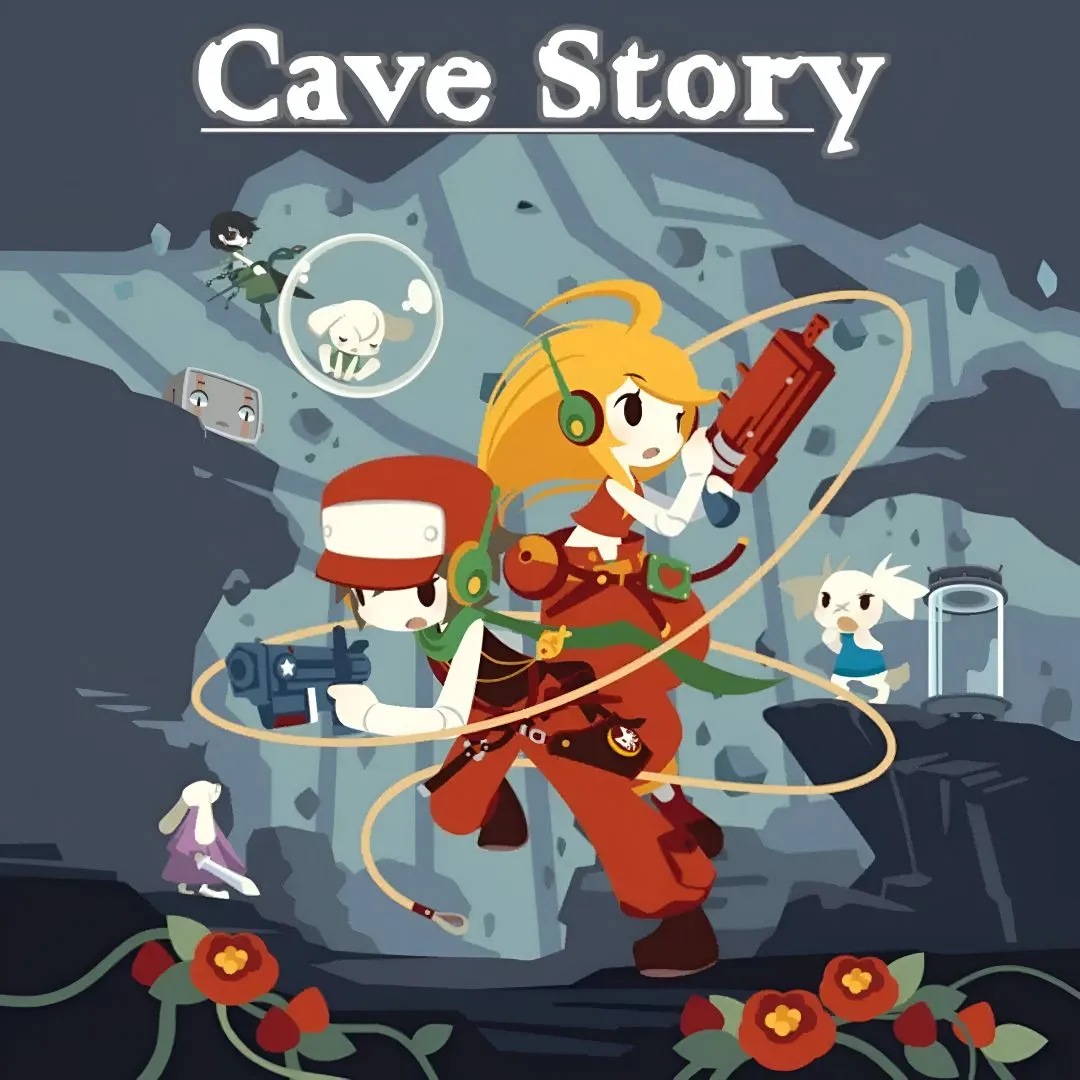 Hình ảnh sản phẩm của game Cave Story, với đồ họa pixel art đặc trưng và nhân vật trong môi trường hang động