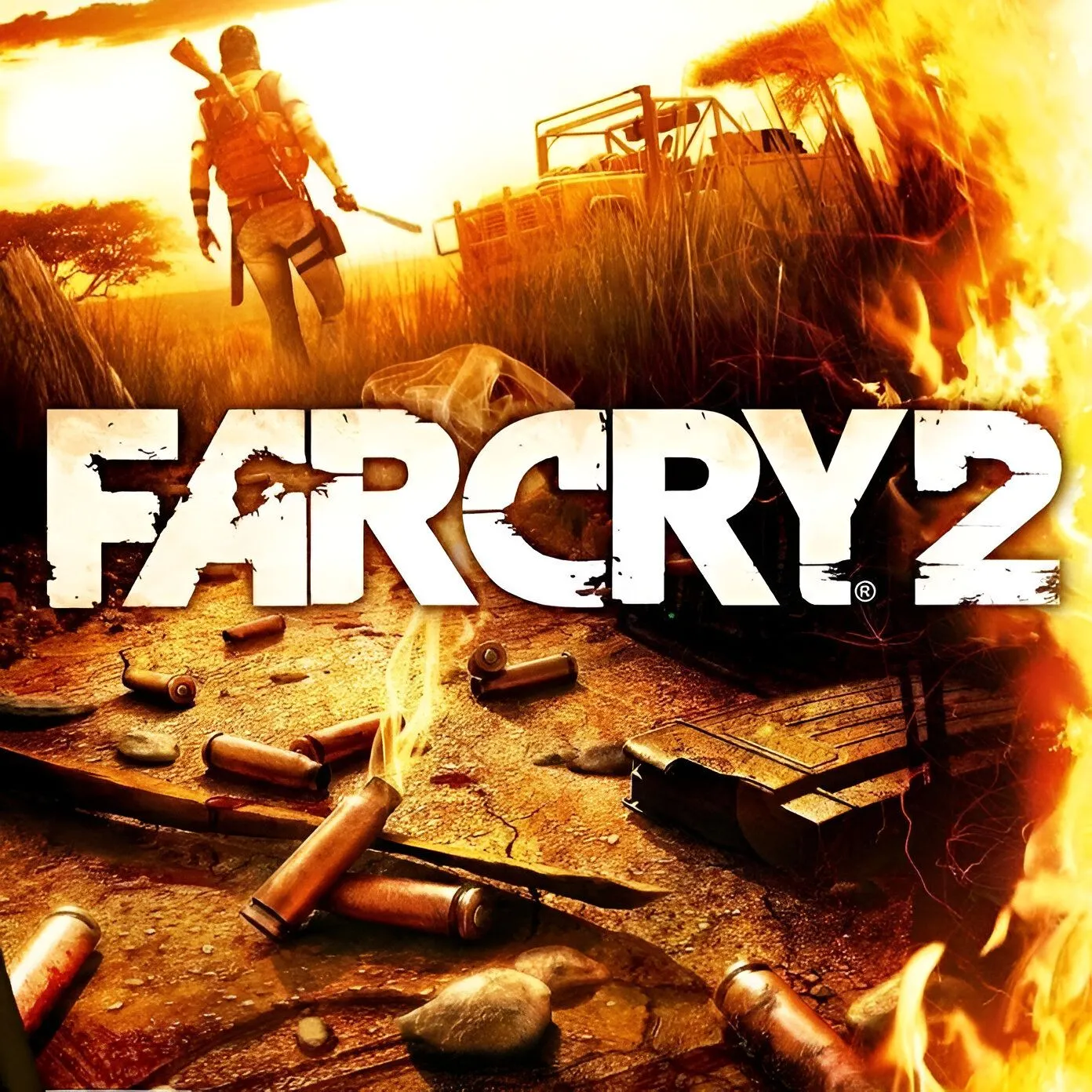 Hình ảnh sản phẩm game Far Cry 2, minh họa thế giới mở nơi trạm gác thường xuyên tái sinh địch