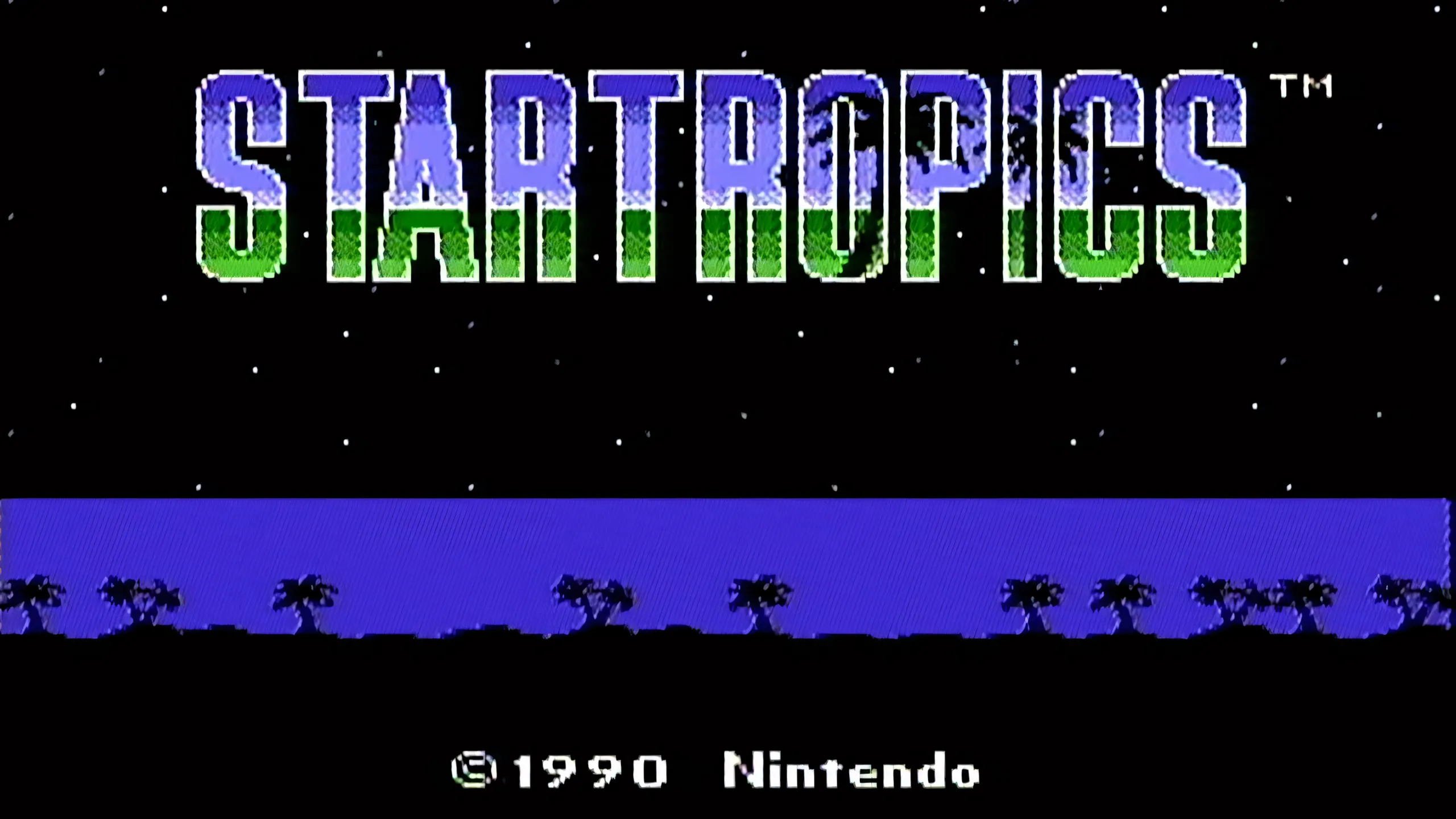Hình ảnh trong game Startropics, nhân vật Mike Jones đứng trên một hòn đảo