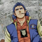 Jonathan Ingram trong Policenauts với bản đồ thuộc địa không gian