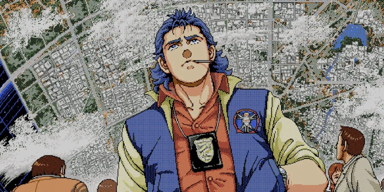 Jonathan Ingram trong Policenauts với bản đồ thuộc địa không gian