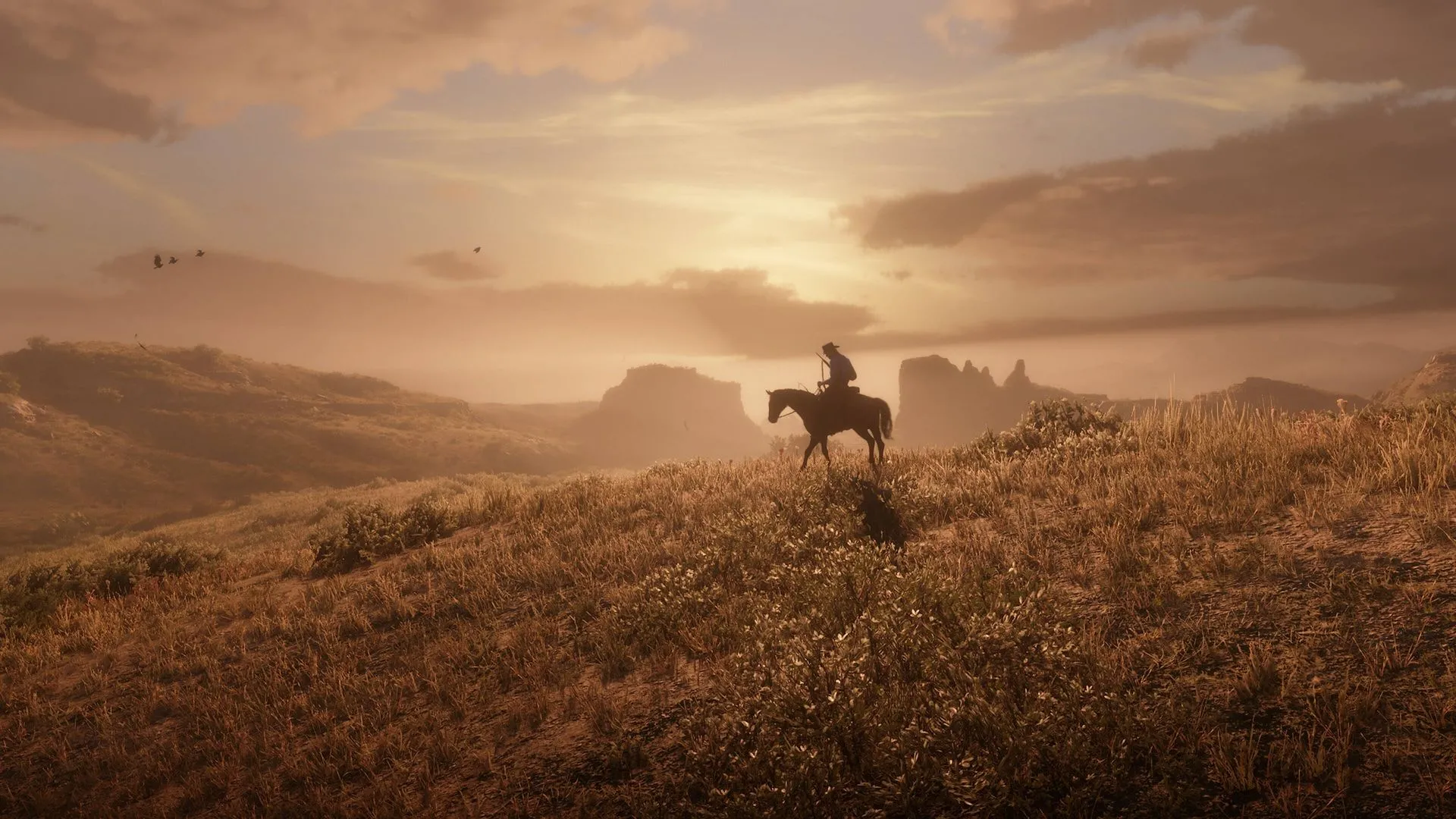 Khung cảnh hoàng hôn tuyệt đẹp trong Red Dead Redemption 2