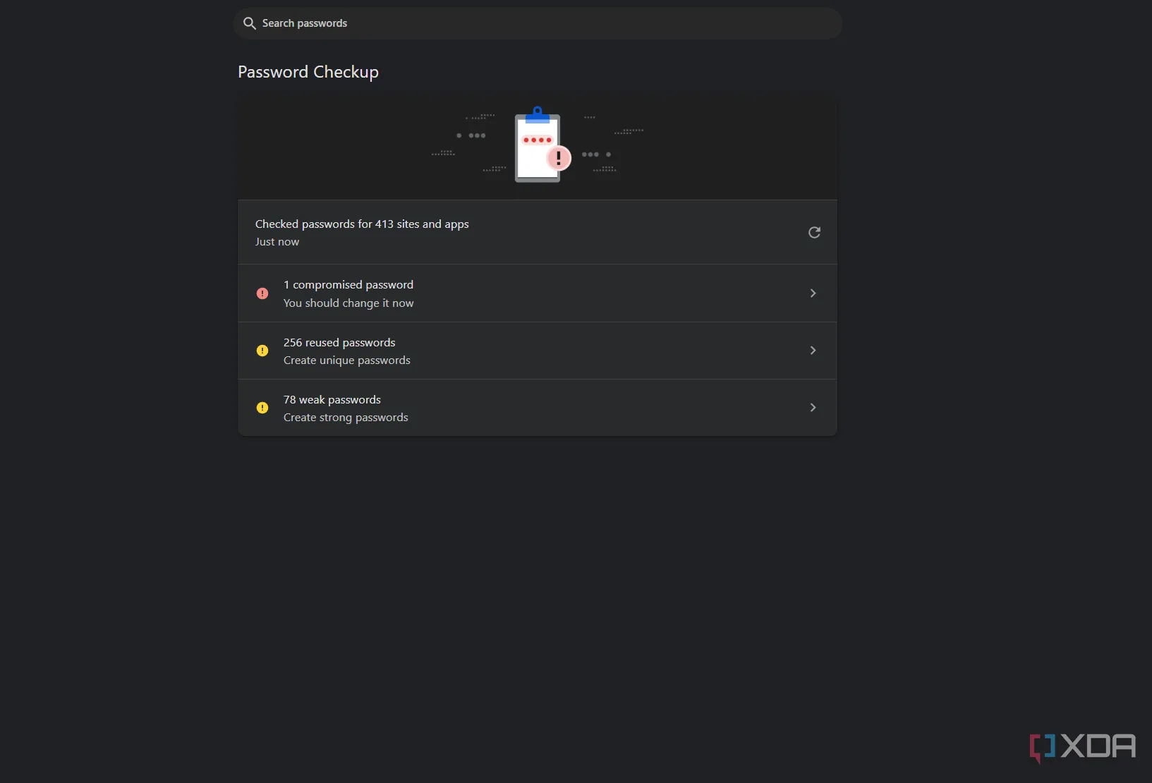 Kiểm tra mật khẩu trùng lặp trong Google Password Manager