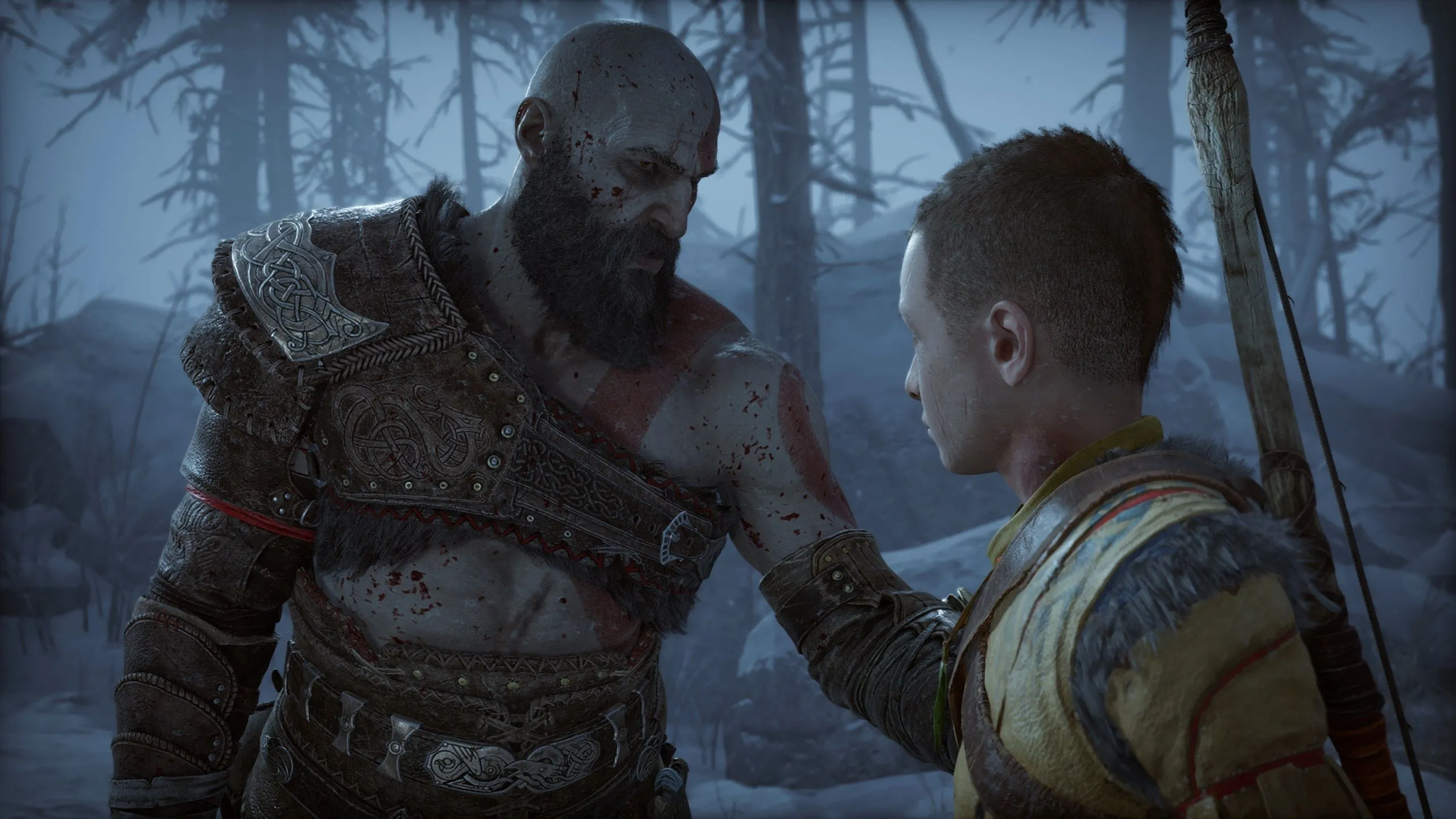 Kratos và Atreus trong God of War Ragnarök, kiệt tác game hành động phiêu lưu độc quyền PS5.