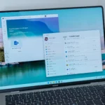 Laptop chạy Windows 11 SE hiển thị giao diện cài đặt và ứng dụng, minh họa phiên bản hệ điều hành nhẹ dành cho giáo dục