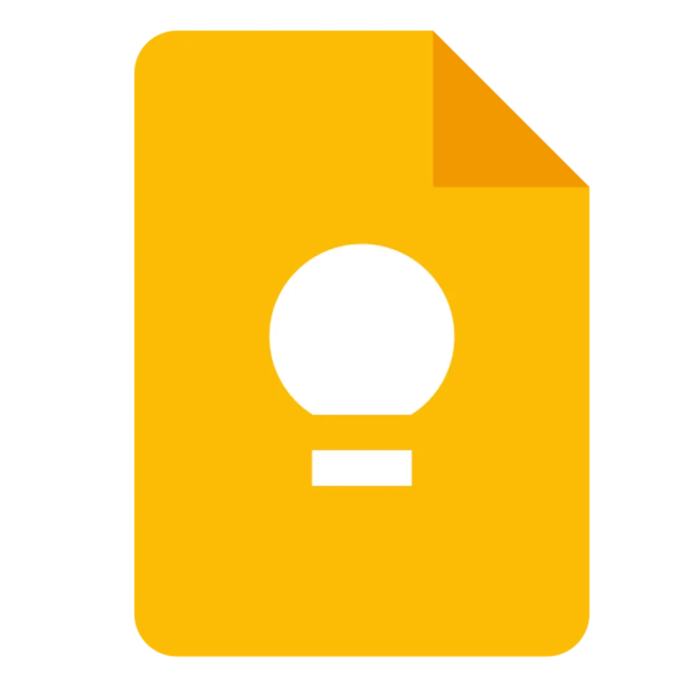 Logo Google Keep, biểu tượng một tờ giấy màu vàng đại diện cho ứng dụng ghi chú nhanh.