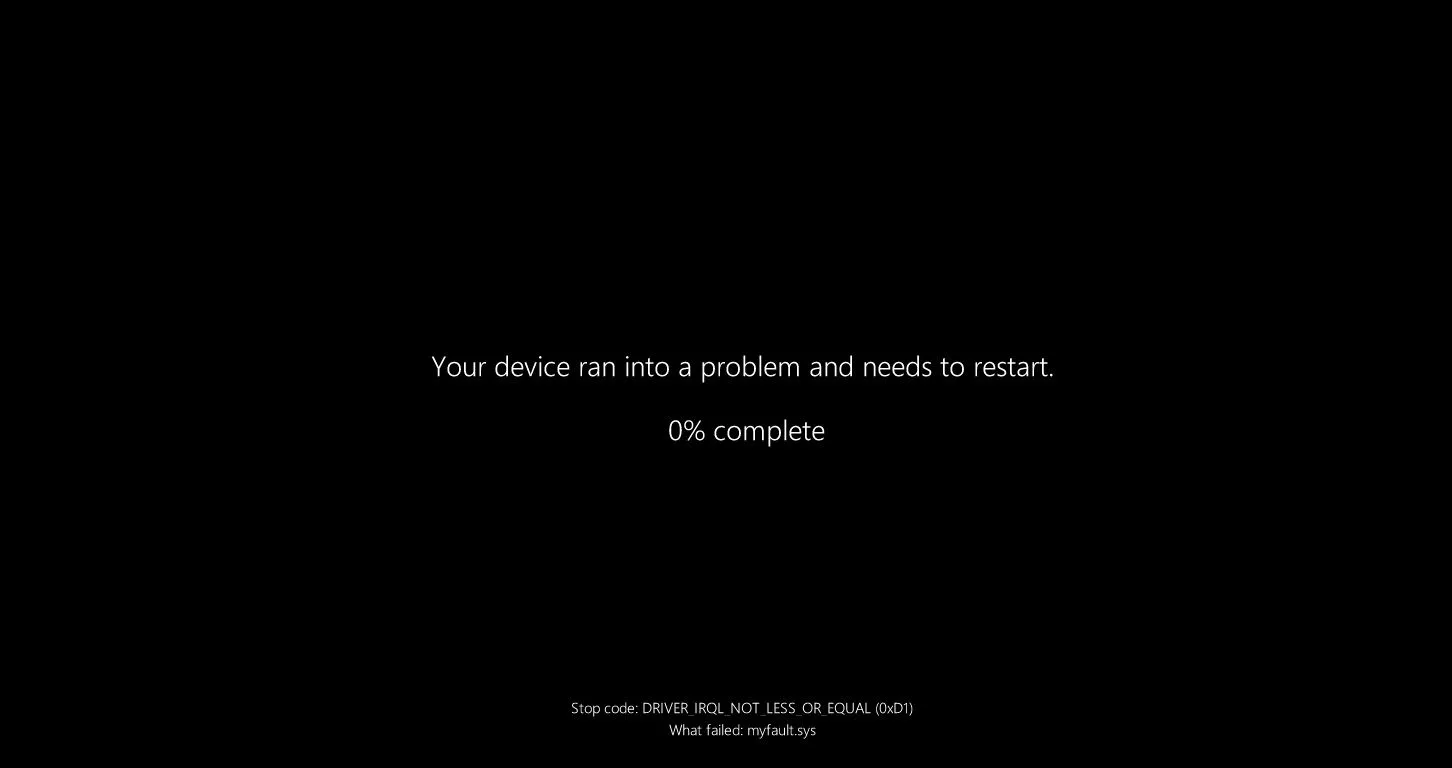 Màn hình lỗi BSOD mới màu đen trên Windows 11 24H2 không còn mặt buồn và QR code