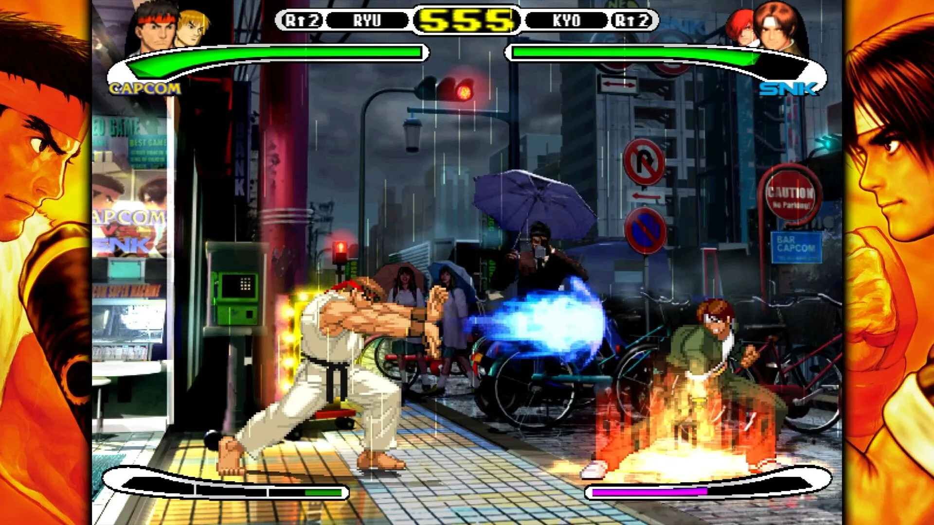 Màn hình lựa chọn game trong Capcom Fighting Collection 2, hiển thị các tựa game đối kháng kinh điển.