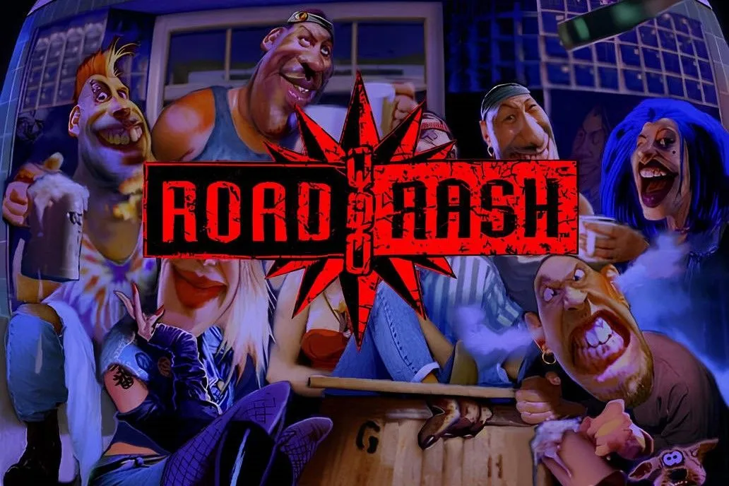 Màn hình menu của game đua xe cổ điển Road Rash, gợi nhớ về thời kỳ vàng son của mã ăn gian cheat code