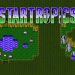 Màn hình tiêu đề của tựa game phiêu lưu hành động Startropics trên hệ máy NES