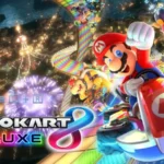 Màn hình tiêu đề game Mario Kart 8 Deluxe, một tựa game được hưởng lợi từ thời gian tải nhanh hơn trên Nintendo Switch 2