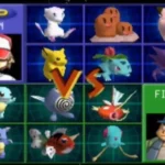 Màn hình trò chơi Pokémon Stadium trên Nintendo 64, thể hiện khả năng liên kết với Game Boy thông qua Transfer Pack