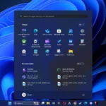 Menu Start Windows 11 với giao diện tối giản