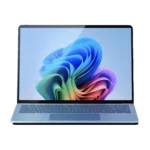 Microsoft Surface Laptop 7 màu Sapphire với thiết kế màn hình tràn viền và bàn di chuột haptic.