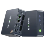 Mini PC GMKtec M5 Plus nhỏ gọn với thiết kế hiện đại, mặt trước tích hợp cổng kết nối tiện lợi.