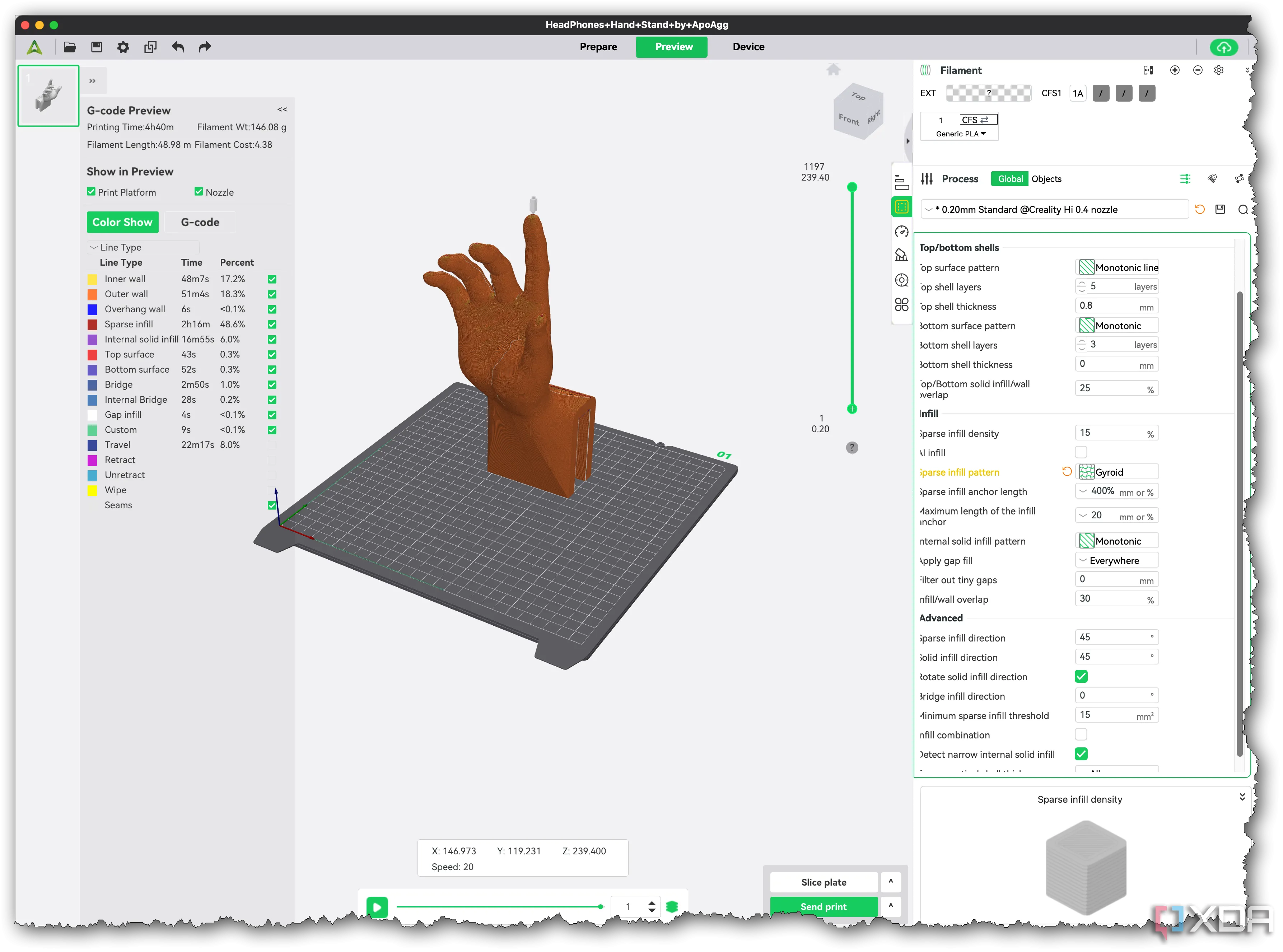 Mô hình 3D giá đỡ tai nghe hình bàn tay