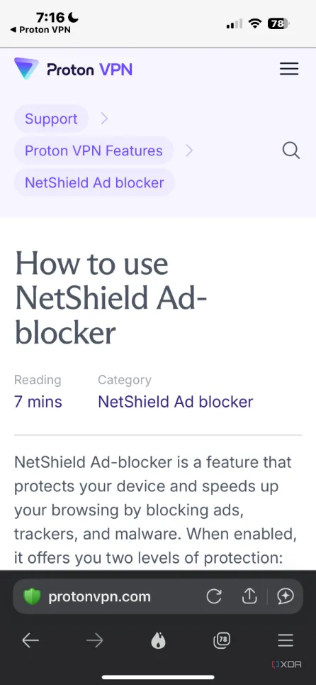 Mô tả tính năng Netshield của Proton VPN giúp bảo vệ người dùng