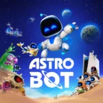 Một con robot nhỏ dễ thương, nhân vật chính Astro Bot, đang bay trong không gian.