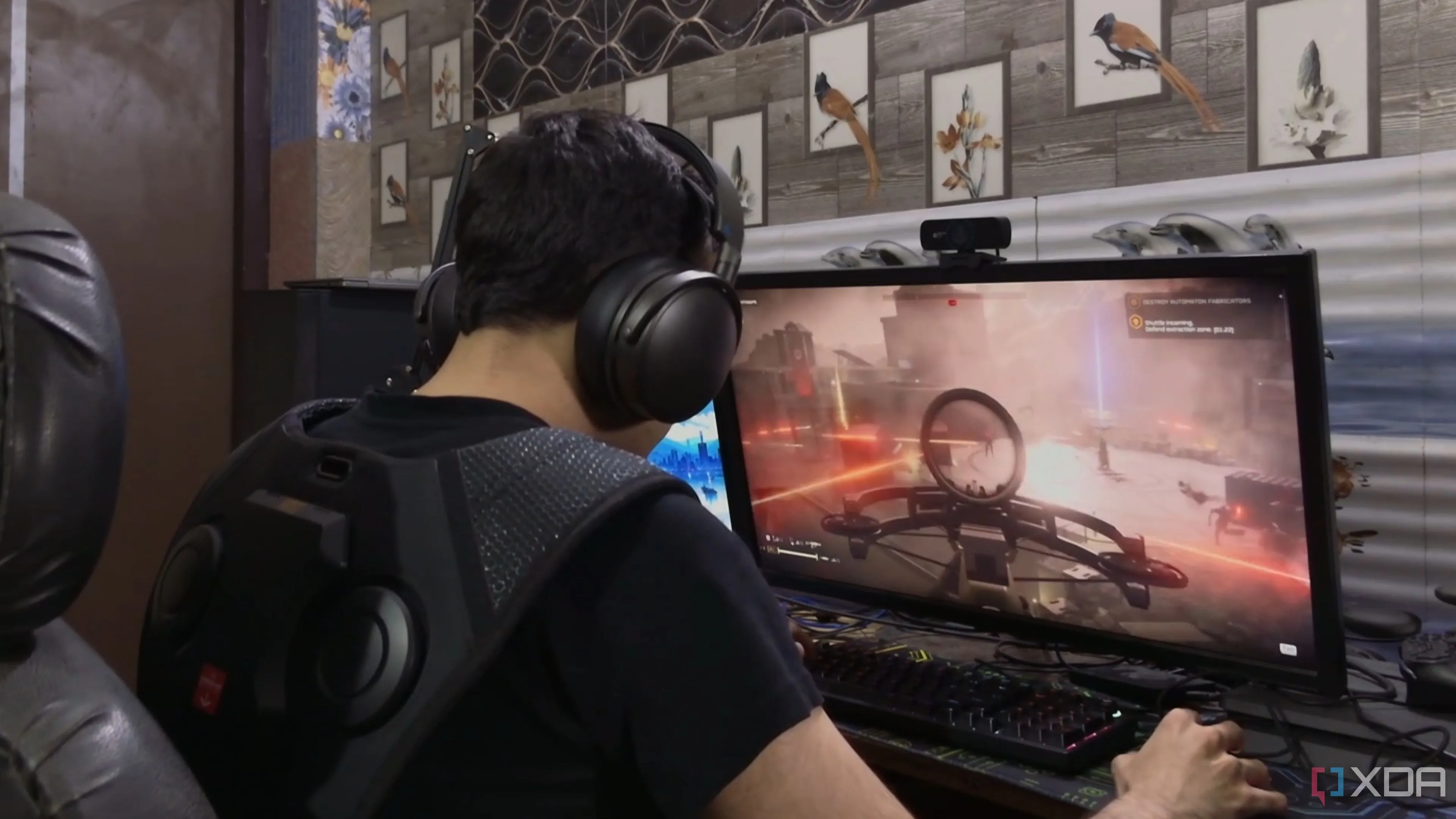 Một người chơi Helldivers 2 khi mặc Woojer Vest 3
