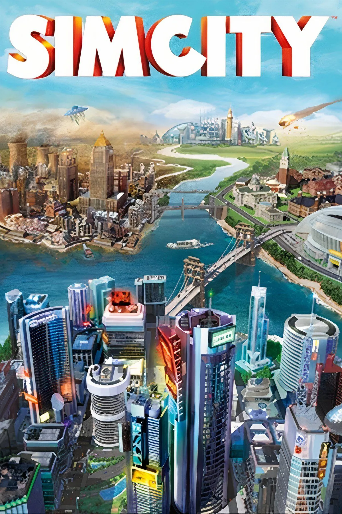 Một thành phố đang phát triển trong SimCity 2013, minh họa các vấn đề về kết nối và trải nghiệm người dùng.