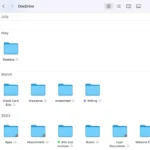 Một thư mục OneDrive hiển thị trong Finder trên macOS, minh họa tính năng đồng bộ với ổ đĩa ngoài.