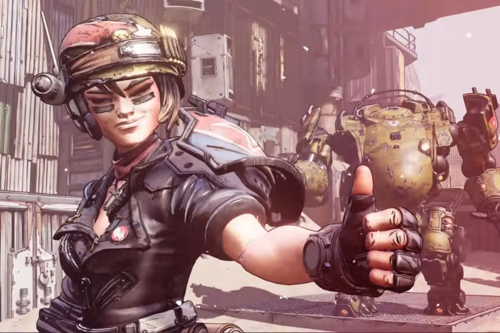Moze từ Borderlands 3 giơ ngón cái, biểu tượng cho tin vui ngày phát hành Borderlands 4 sớm hơn dự kiến.