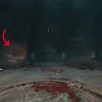 Mũi tên chỉ hang động với nến trong khu vực đầu tiên của Chương 19 Doom The Dark Ages, hướng dẫn bí mật.