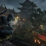 Naoe thực hiện đòn ám sát bí mật với dao găm trong Assassin's Creed Shadows, minh họa chế độ ám sát chắc chắn.