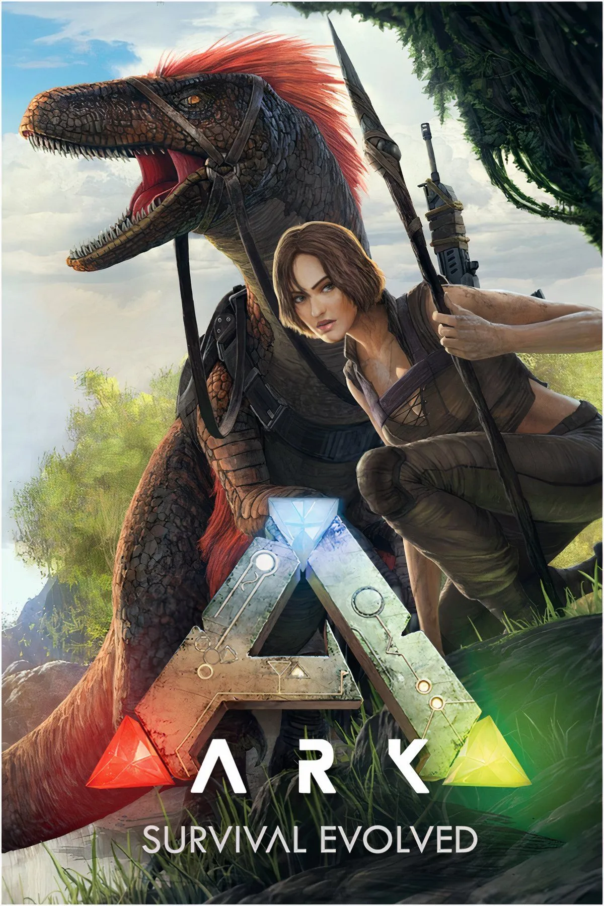 Người chơi cưỡi một con T-Rex trong game ARK: Survival Evolved, tượng trưng cho thử thách thuần hóa hàng trăm loài sinh vật để đạt achievement &quot;Master Zoologist&quot;.