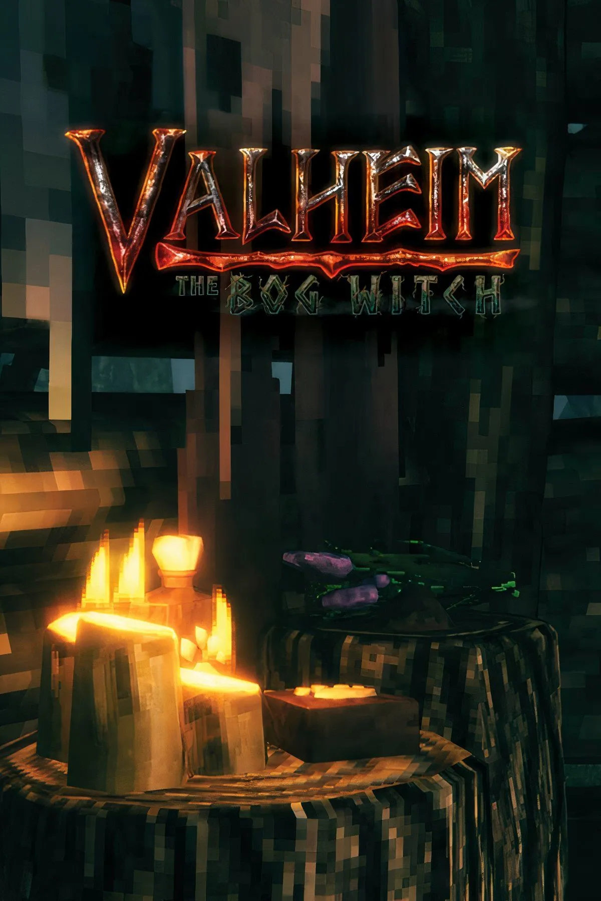 Người chơi trong trang phục Viking đang xây dựng căn cứ giữa khu rừng rộng lớn trong game sinh tồn Valheim