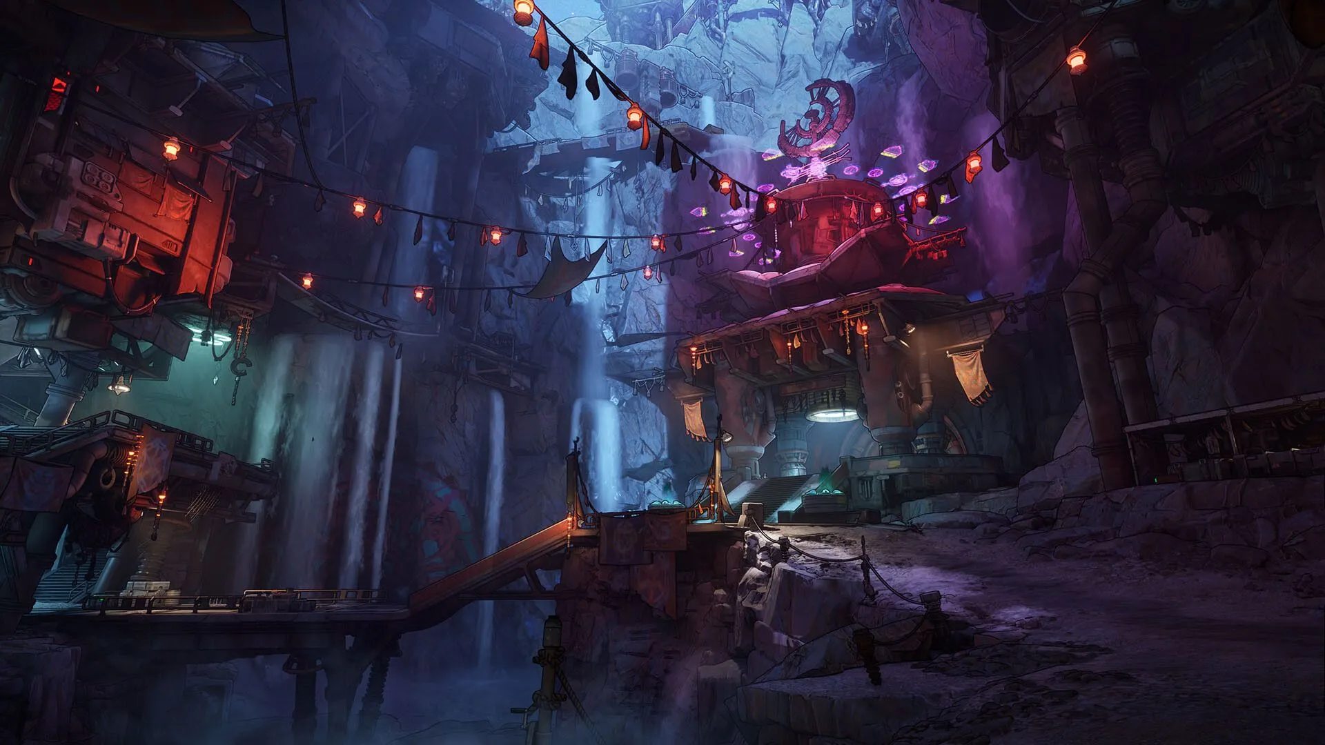 Nhân vật chiến đấu với kẻ thù trong môi trường Borderlands 4