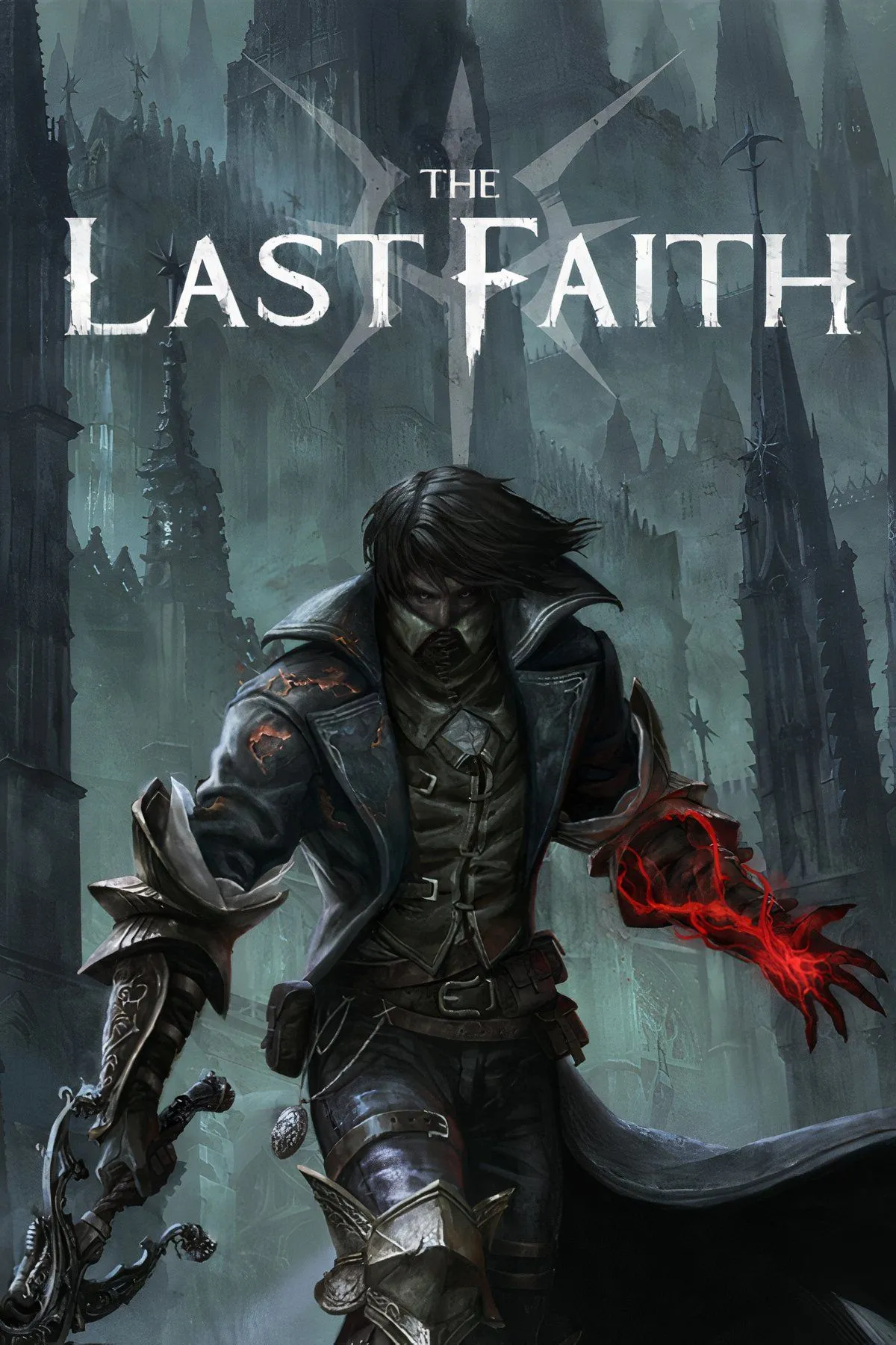 Nhân vật Eryk đối mặt với quái vật trong không gian Gothic của The Last Faith