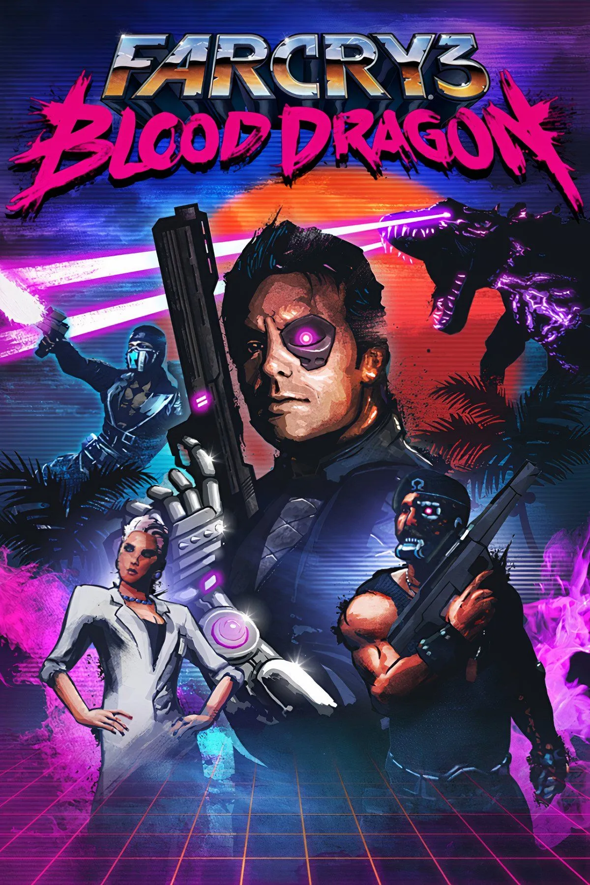 Nhân vật Rex Colt với hiệu ứng neon trong Far Cry 3: Blood Dragon