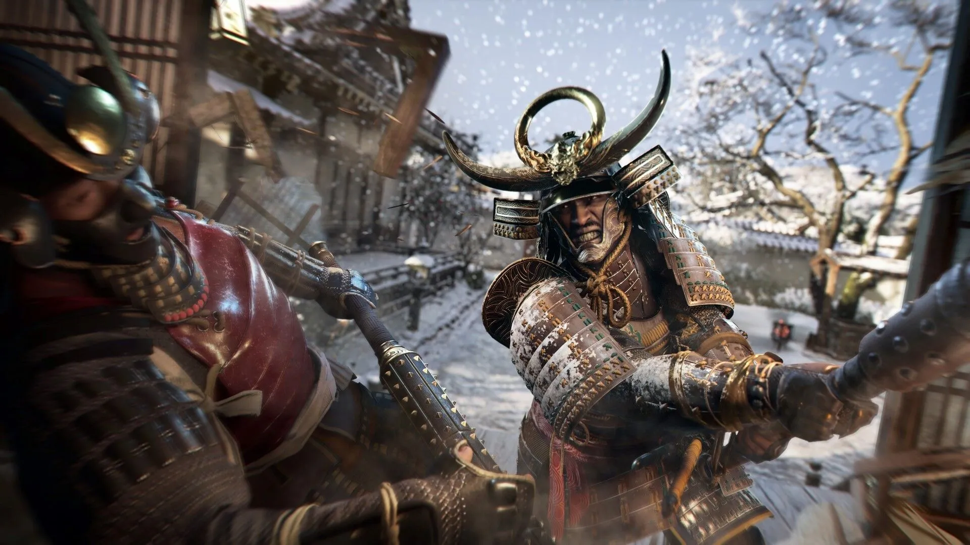 Nữ shinobi Yasuke trên nóc nhà tại Nhật Bản thời phong kiến